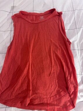 GAP Coral Sleeveless Linen Blend Tank Top